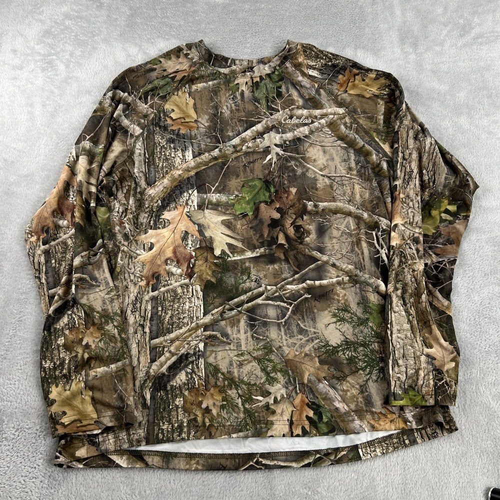 Cabela's Kanati Camo Long Sleeve Shirt L Brown Men Hunting Outdoor Performance